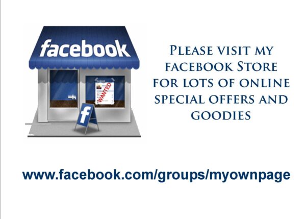 Facebook Store cards Personalised x 50